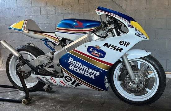 Rothmans Honda NSR in the garage